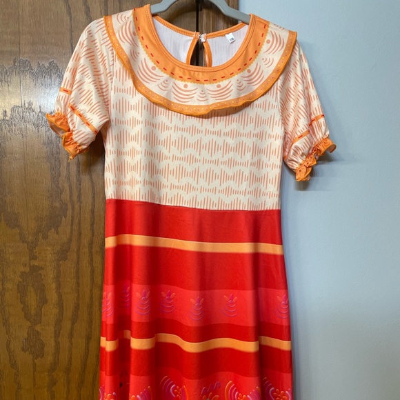 MOANA NWT Girls Costume Size 8 with matching purse Disney orange red dress up - Picture 3 of 11